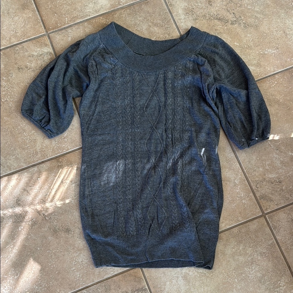 Buffalo David Bitton Gray Off-the-Shoulder Sweater with Relaxed Fit